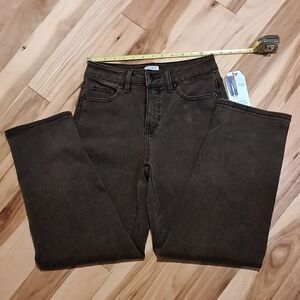 Time and Tru Women's Dark Brown High Rise Barrel Leg Jeans Sz 2